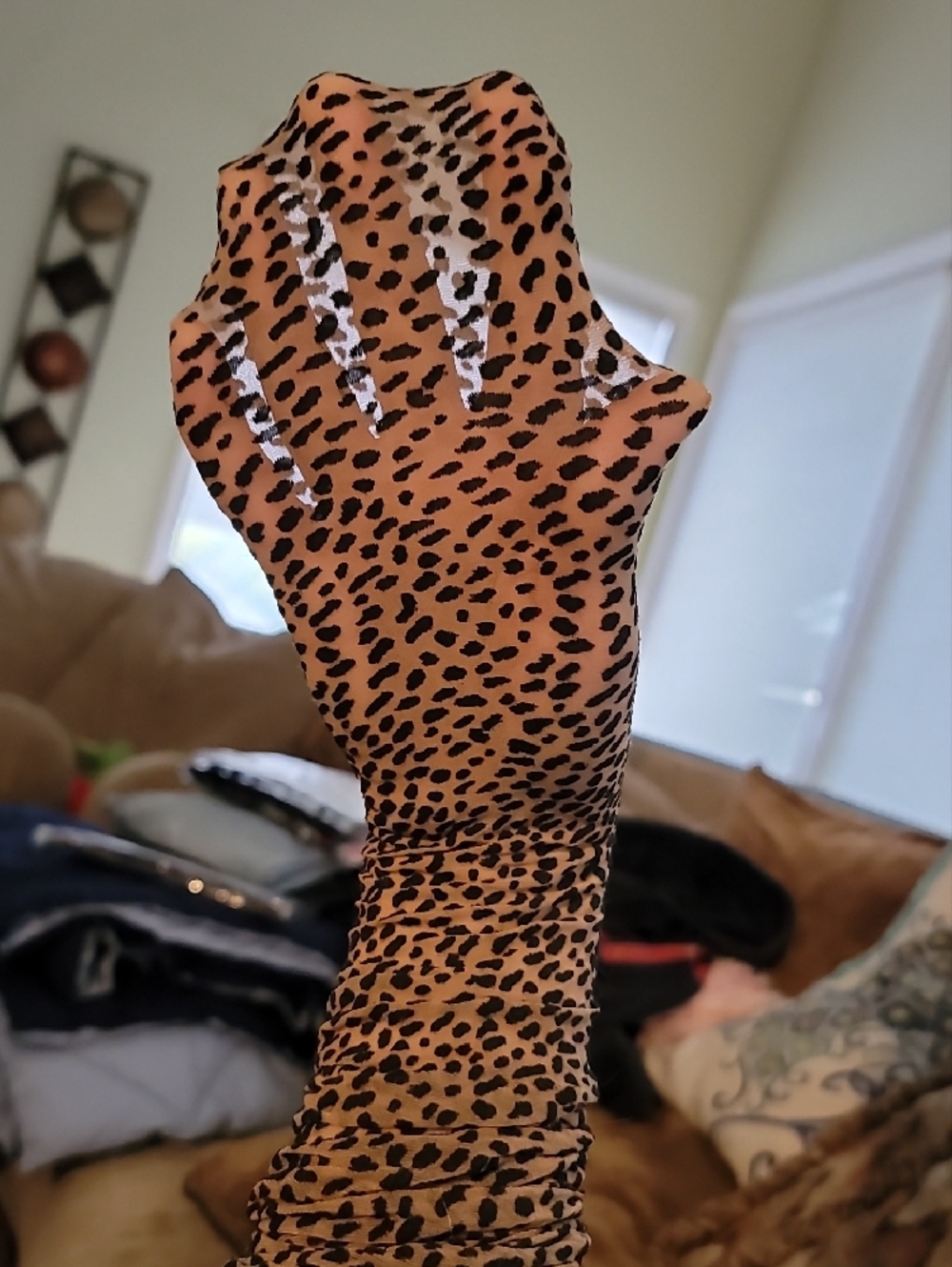 Wolford Nude/Black Cheetah Pantyhose